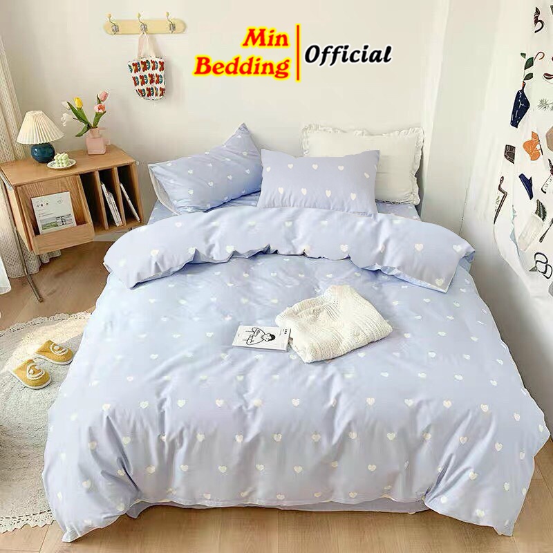 Bộ chăn ga gối Cotton poly Trái Tym Hàn Quốc Mùa Tình Yêu M2, M4, M6, M8, 2M2 drap ga giường - Min Bedding | WebRaoVat - webraovat.net.vn