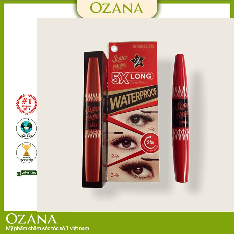 Mascara Sivanna Color 5x Long 2 Đầu Dài Mi Chuốt Mi Trên Và Môi Dưới Cao Cấp Thái Lan CS43