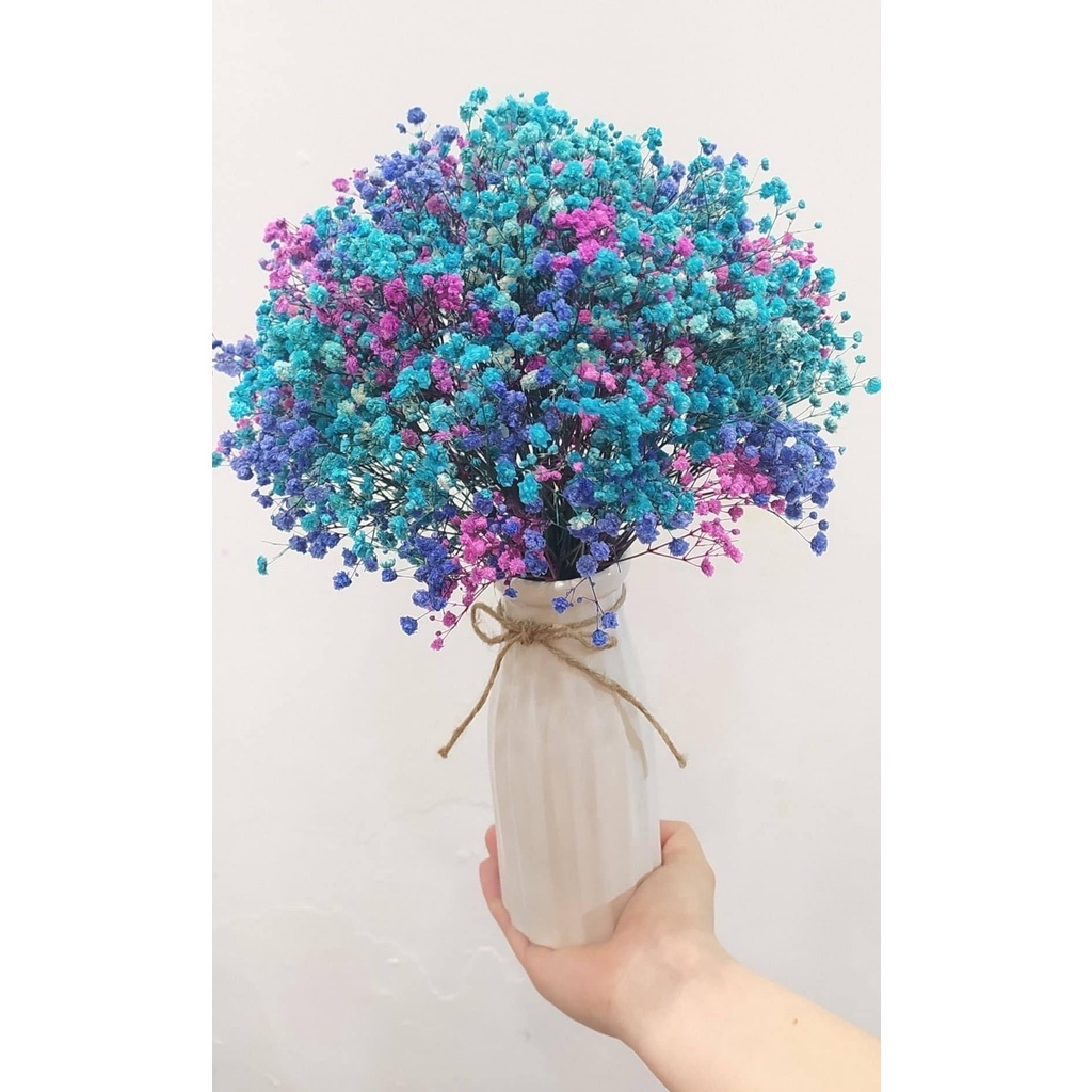 BÌNH GỐM - lọ hoa MINI - decor - gốm sứ bát tràng- hoa khô cao 17cm