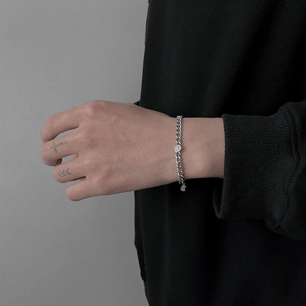 Vòng Tay VANES1 Chất Liệu Thép Titan Phong Cách Hàn Quốc Cho Nam Nữ