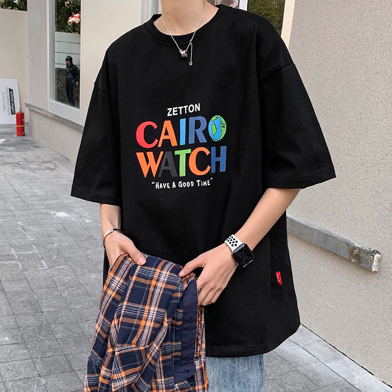 Áo Thun Dáng Rộng Tay Lỡ Phong Cách Hàn Quốc Dành Cho Nam Size M-5Xl