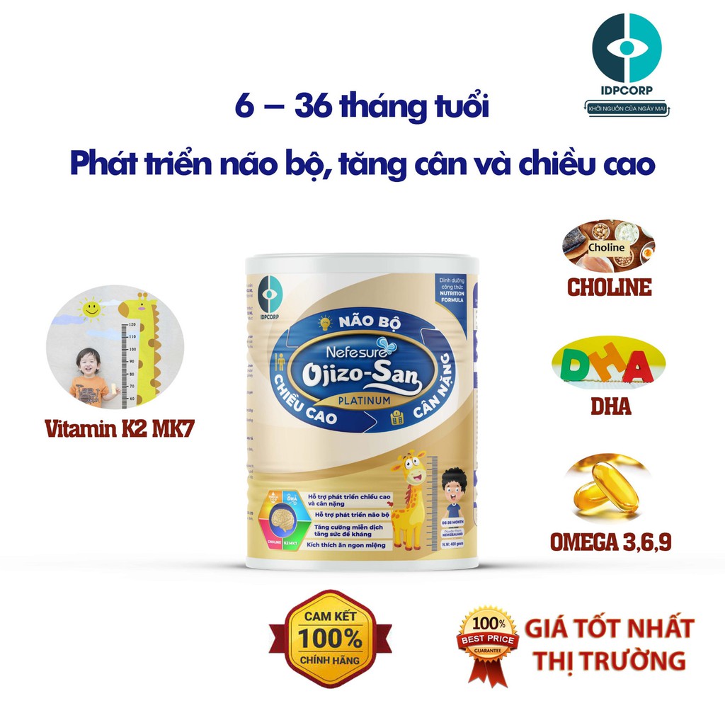 Sữa bột Nefesure OJizo-San Platinum 800g. Cho bé từ 06-36 tháng tuổi. Shop SuBo