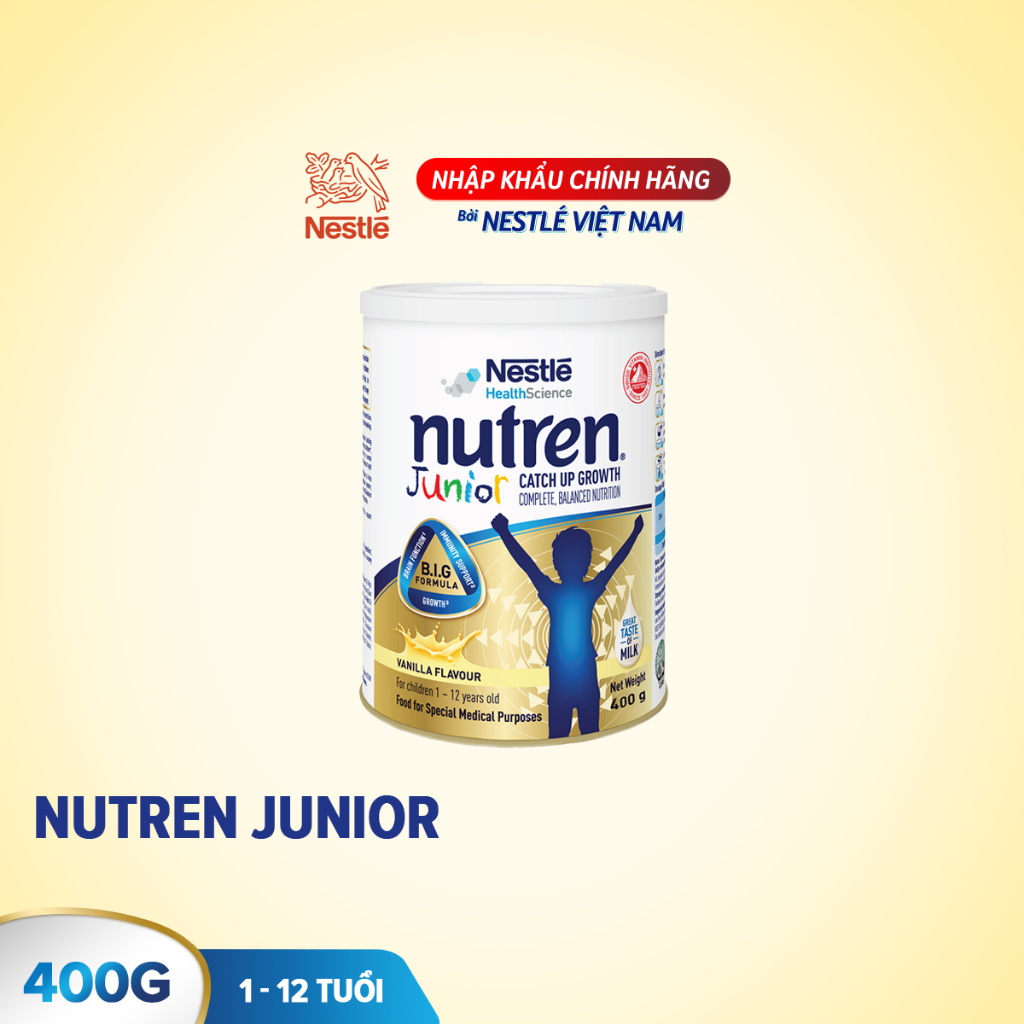 [Tặng Áo Mưa Vàng Xanh] Combo 2 lon sữa bột Nutren Junior 850g/lon