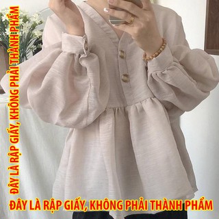Rập giấy 30043 - Áo babydoll Tay dài