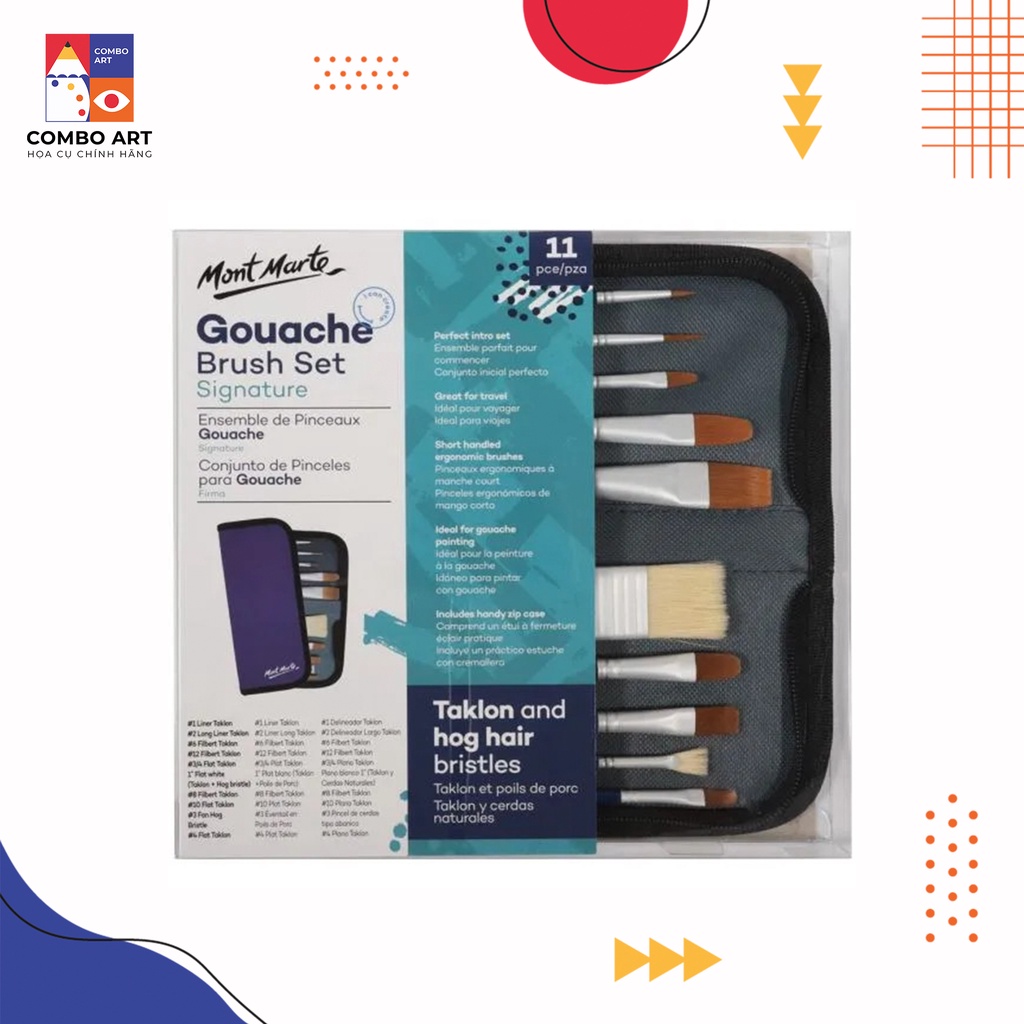 Set cọ Vẽ Màu Gouache Mont Marte