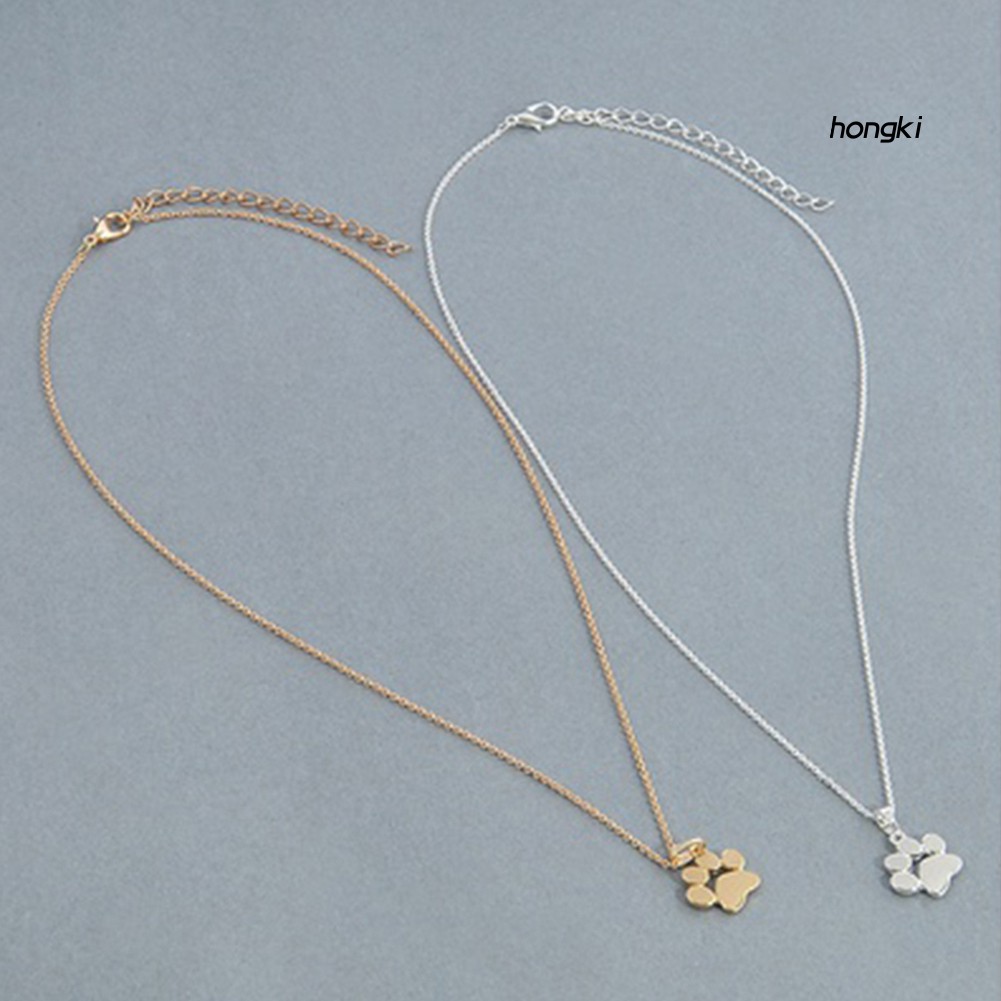 vòng cổ Hợp Kim Mặt Hình Dấu Chân Thú Cưng Dễ Thương Cho Nữ
