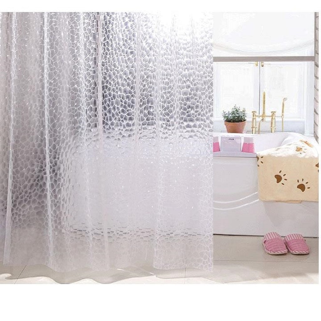 Rèm phòng tắm trắng trong chống thấm nước chống mốc