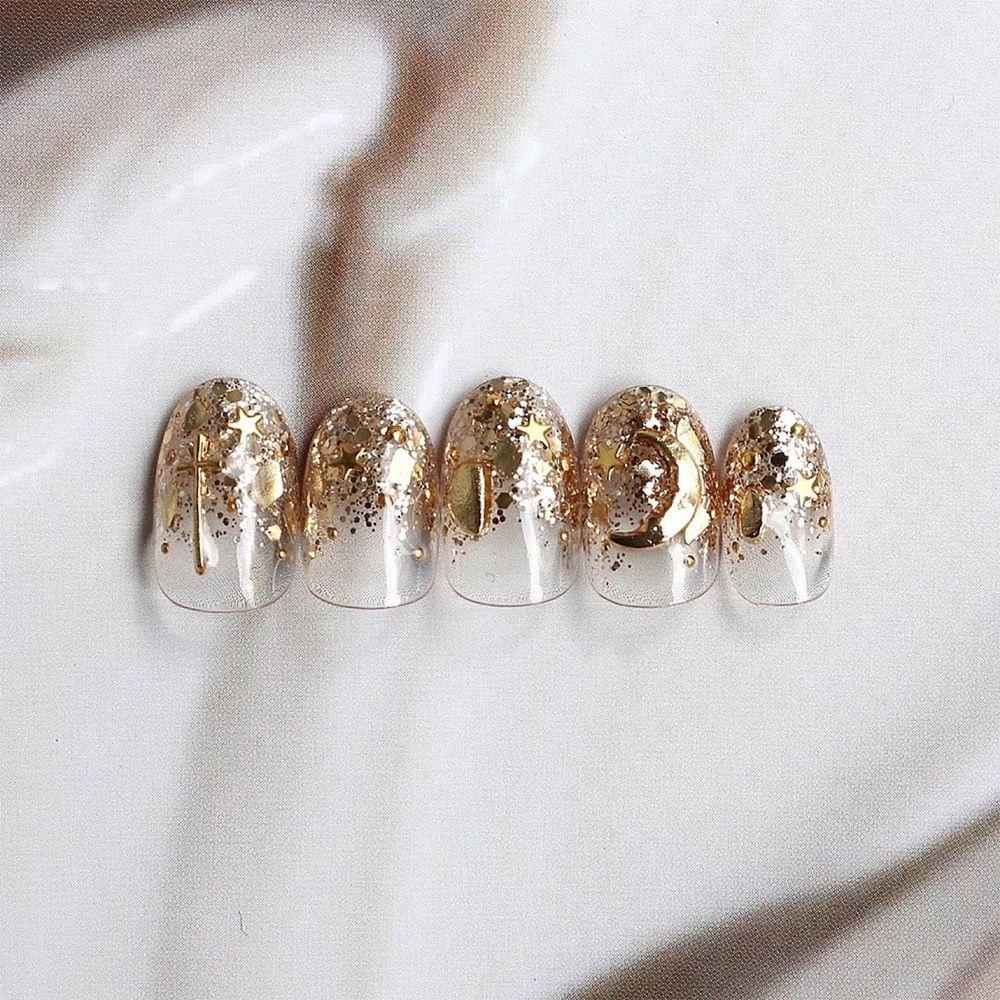 Phụ Kiện Trang Trí Móng Tay Hình Mặt Trăng Phong Cách Nhật Hàn Charms