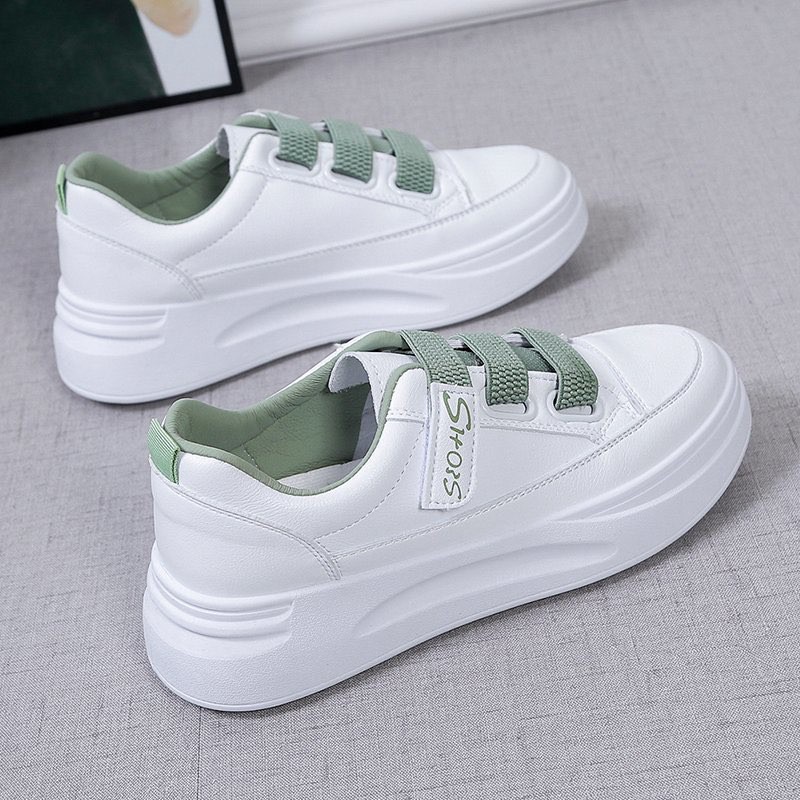 Giày Thể Thao Nữ, Sneakers ( SH03S), Chất Liệu Da PU Mềm Mịn , Độn Đế, Có 3 Màu Xanh, Vàng, Xám,Nhỏ Gọn, Xinh Xắn