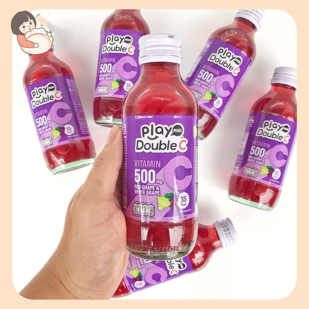 1 lốc 6 chai 160ml ⚡Nước Hoa Quả PlayMore Double Vitamin C Thái Lan 🍋 CHUẨN HÀNG⚡