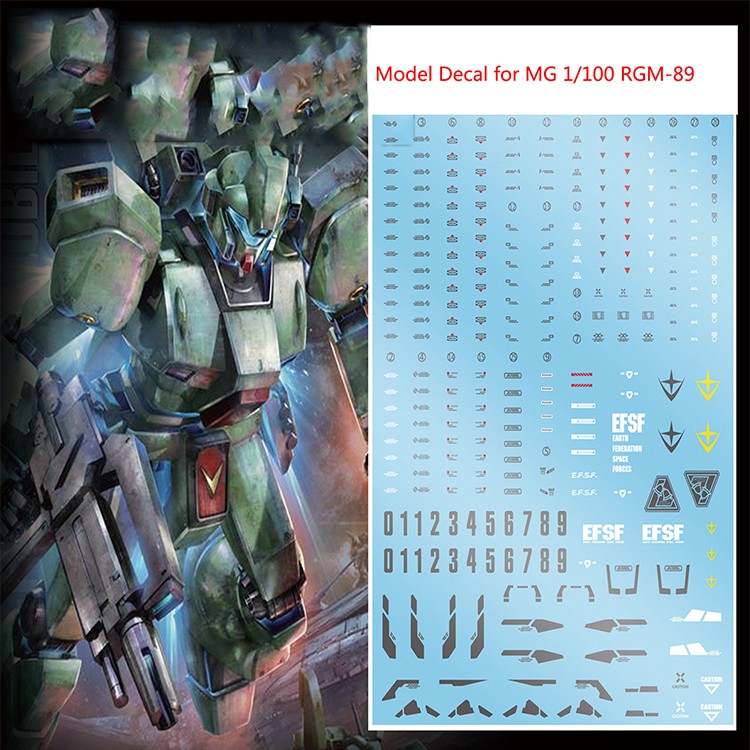 Đề can RGM-89 Jegan Gundam tỷ lệ 1/100 tiện dụng