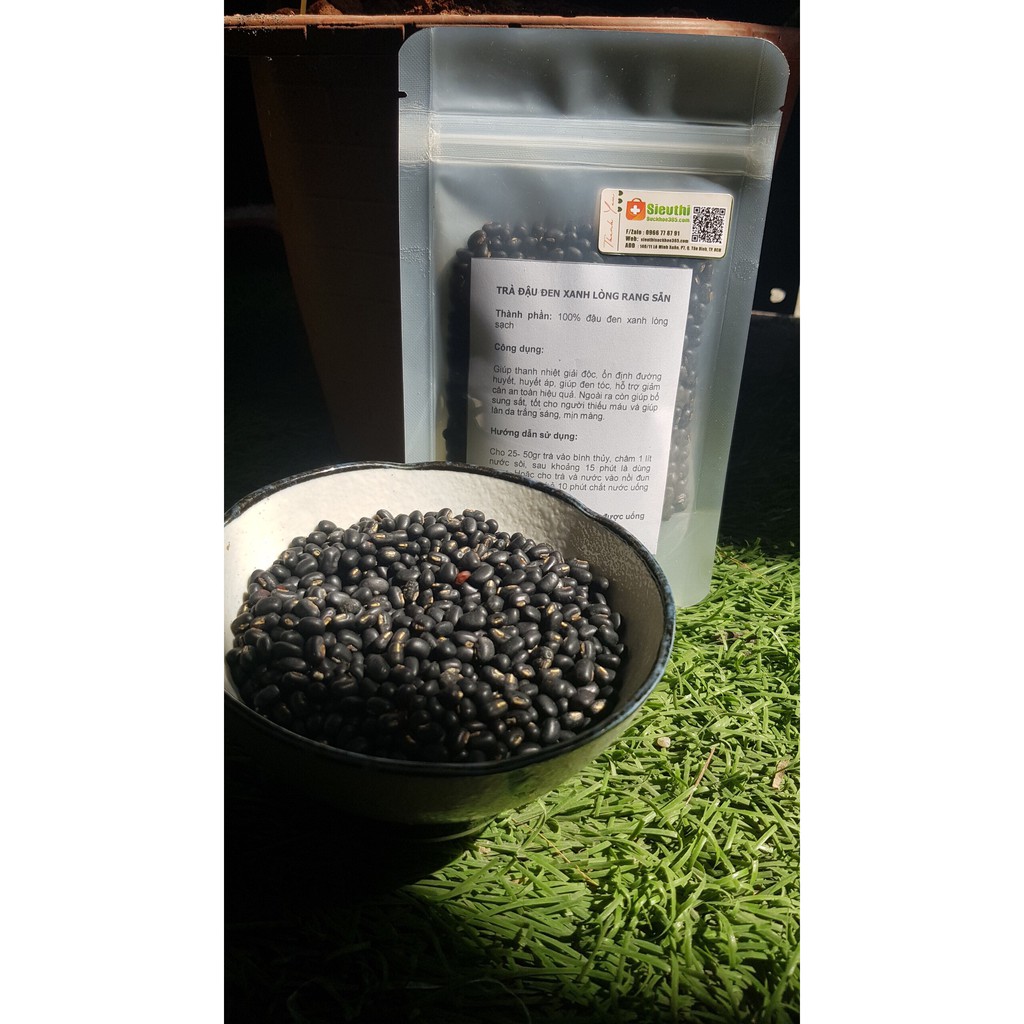 TRÀ ĐẬU ĐEN XANH LÒNG- RANG SẴN 100% TỰ NHIÊN- GÓI 100G Dễ Dàng Sử Dụng
