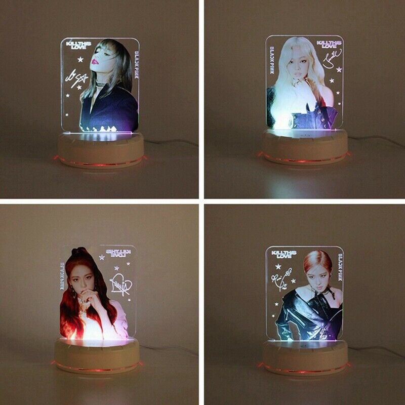 B &amp; M Mới Đèn LED Ngủ Để Bàn Đầy Màu Sắc Hình LISA JENNIE JISOO ROSE