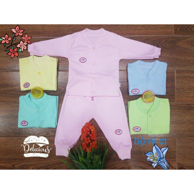 Set 5 bộ nỉ sơ sinh giữ ấm cho bé baby born