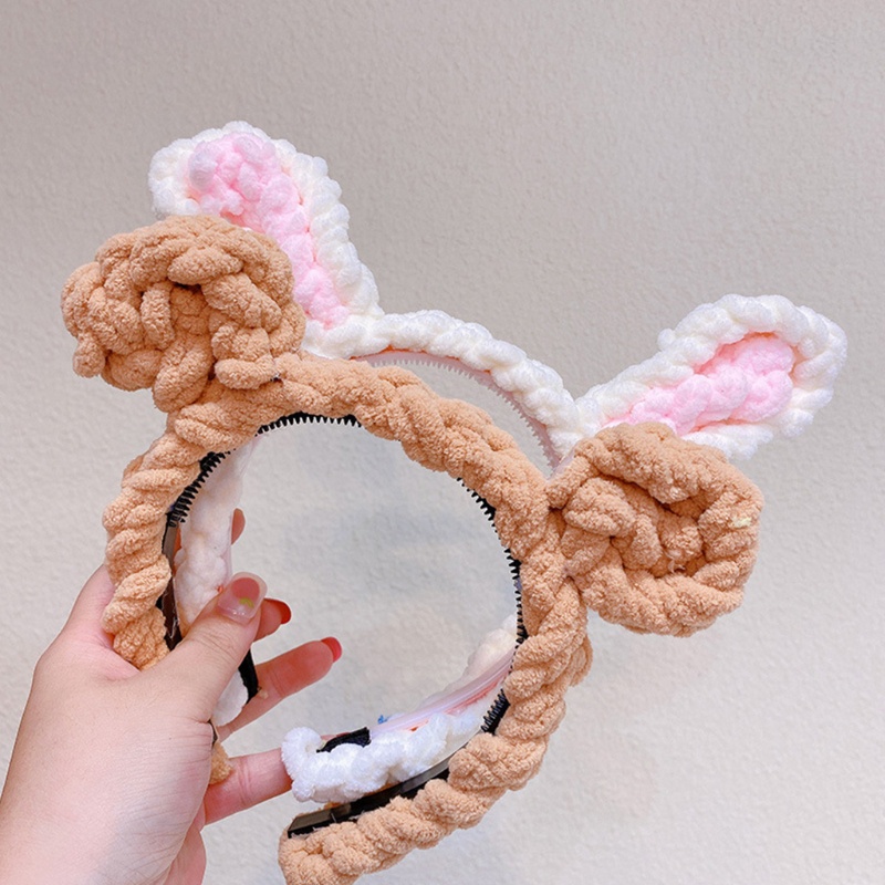 Băng Đô Tai Thỏ Dệt Kim Mềm Mại Dùng Làm Đạo Cụ Chụp Ảnh