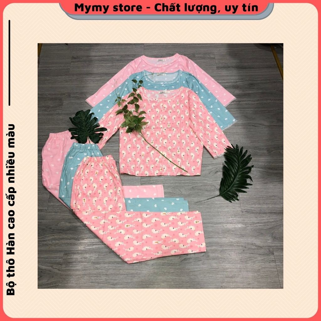 Bộ mặc nhà, bộ ngủ thu đông nữ chất thô Lụa mềm mại tay lỡ quần dài nhiều màu hàng thiết kê siêu đẹp