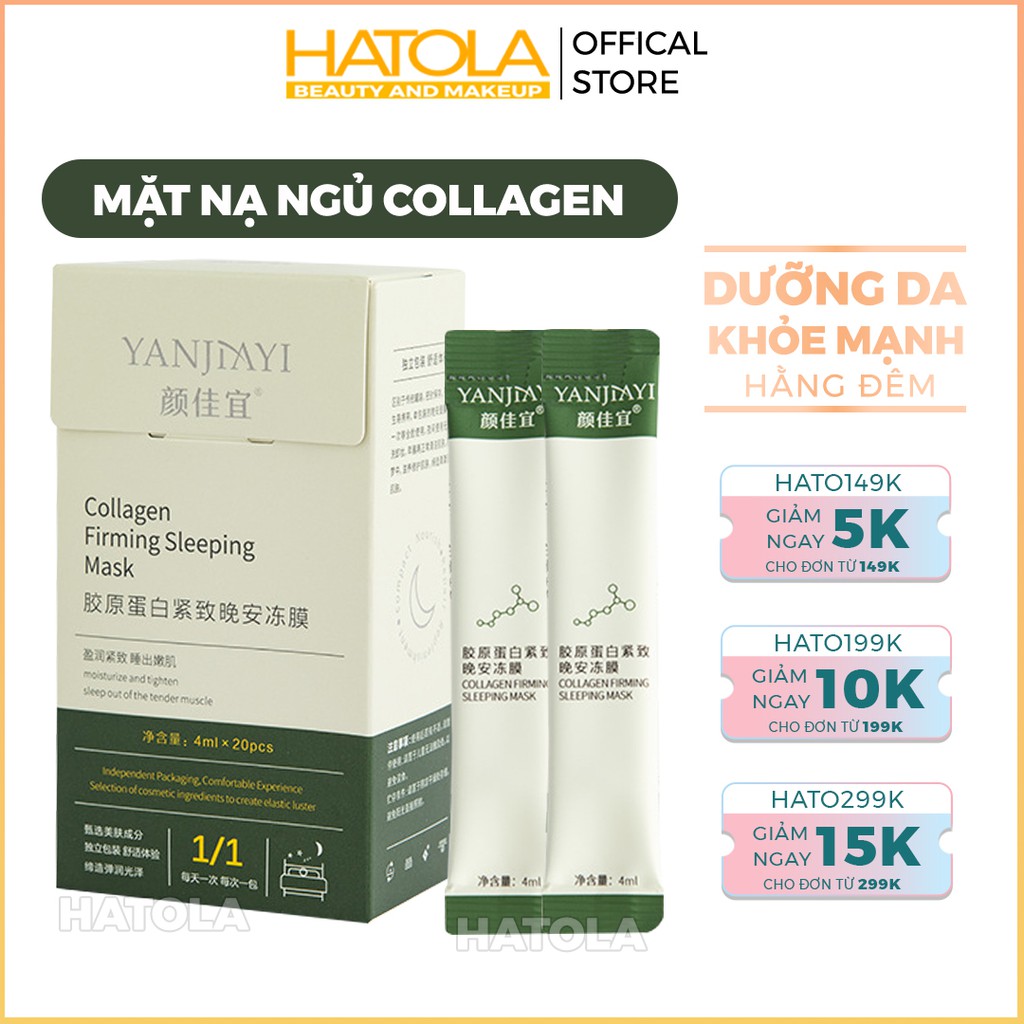 Mặt nạ ngủ thạch Collagen YANJIAYI giúp nâng cơ mặt bổ sung collagen HATOLA