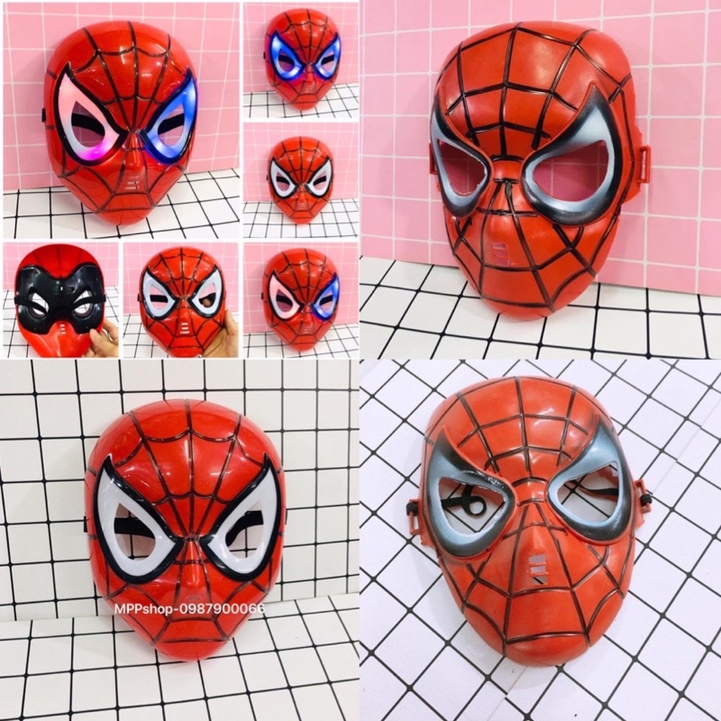Mặt nạ người nhện có đèn hoá trang / mặt nạ spider man siêu anh hùng