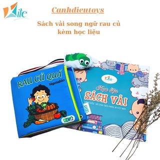 Sách vải song ngữ rau củ kèm học liệu Cánh Diều, 0-3 tuổi, giúp trẻ phát triển đa giác quan