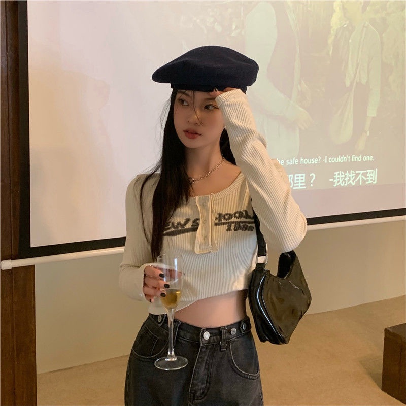 Áo Thun Tay Dài Màu Trơn Thời Trang Mùa Đông Cho Nữ