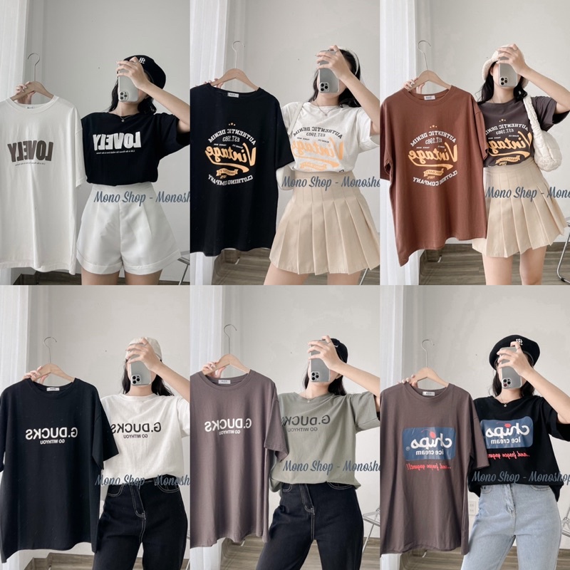 Áo thun đồng giá 99K, Áo phông unisex phom rộng tổng hợp các mẫu hot hit phần 3 Ảnh thật/ sẵn