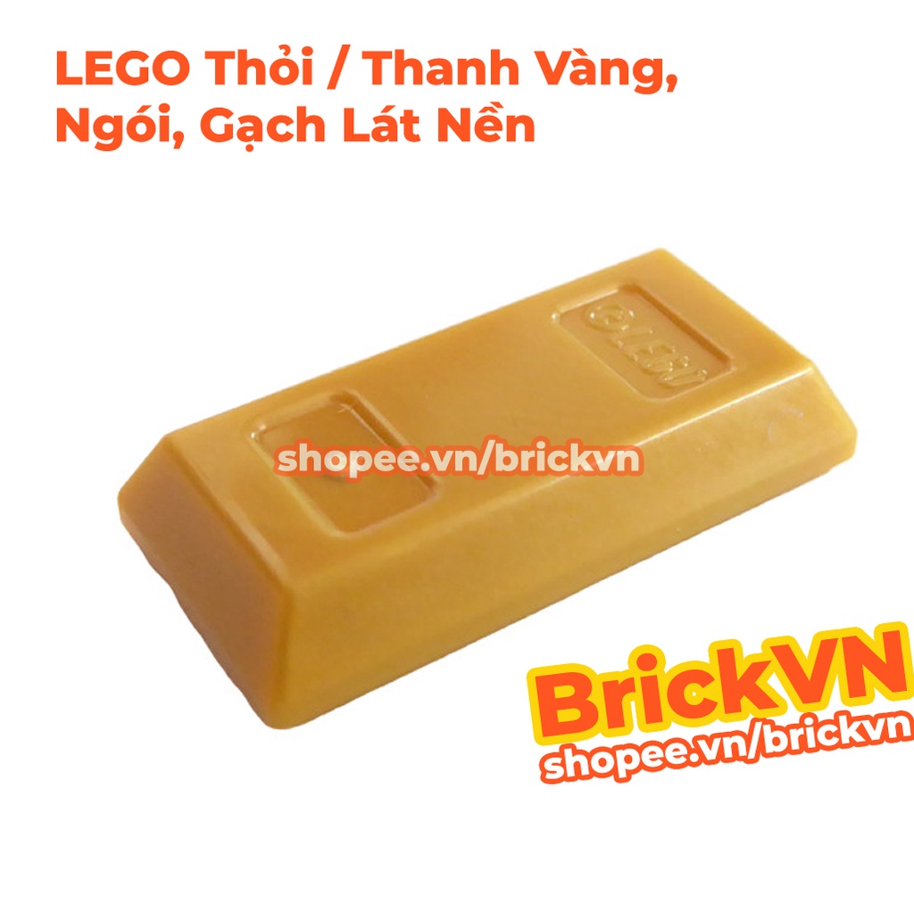 LEGO Thỏi  Vàng 1x2 /  Tấm Lát Nền 1x2 - Gold Ingot / Utensil Ingot 6207933 99563