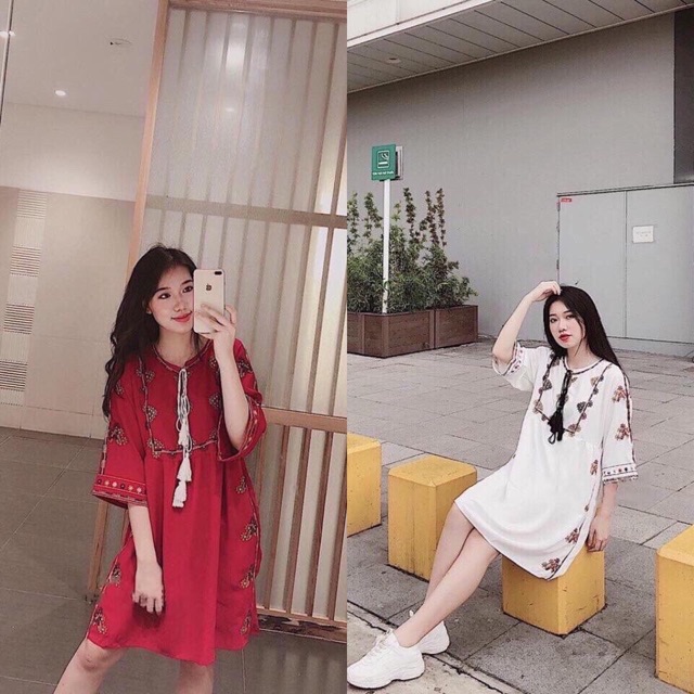 Váy thổ cẩm BoHo buộc dây | BigBuy360 - bigbuy360.vn