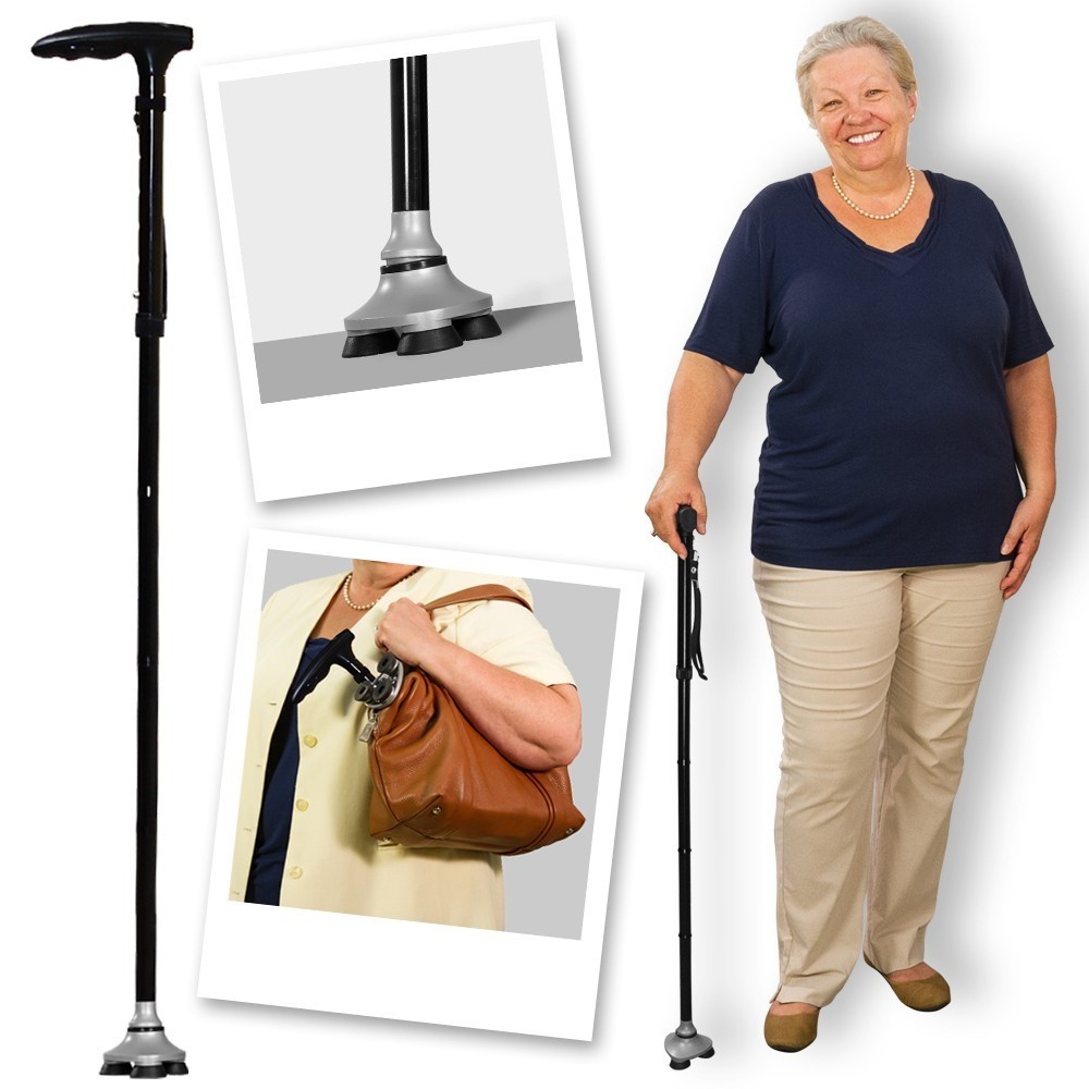 Gậy chống đỡ trusty cane 💝Freeship💝 3 chân cho người già có đèn chiếu sáng và có thể gập lại