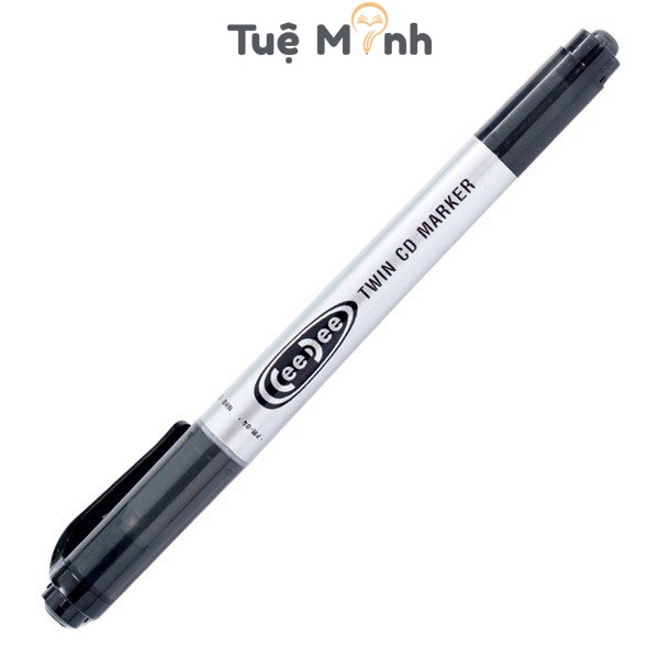 Bút lông dầu 2 đầu Thiên Long PM-04 nét 1mm + 0.4mm mực xanh, đen, đỏ viết được nhiều chất liệu