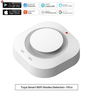 Tuya Wifi Đầu Báo Khói Cảm Biến 90db Báo Động Lửa Thông Minh Đầu Báo Khói Wifi Lửa Bảo Vệ Nhà Báo Động Bảo Vệ Cuộc Sống Thông Minh Ứng Dụng 【Doom】