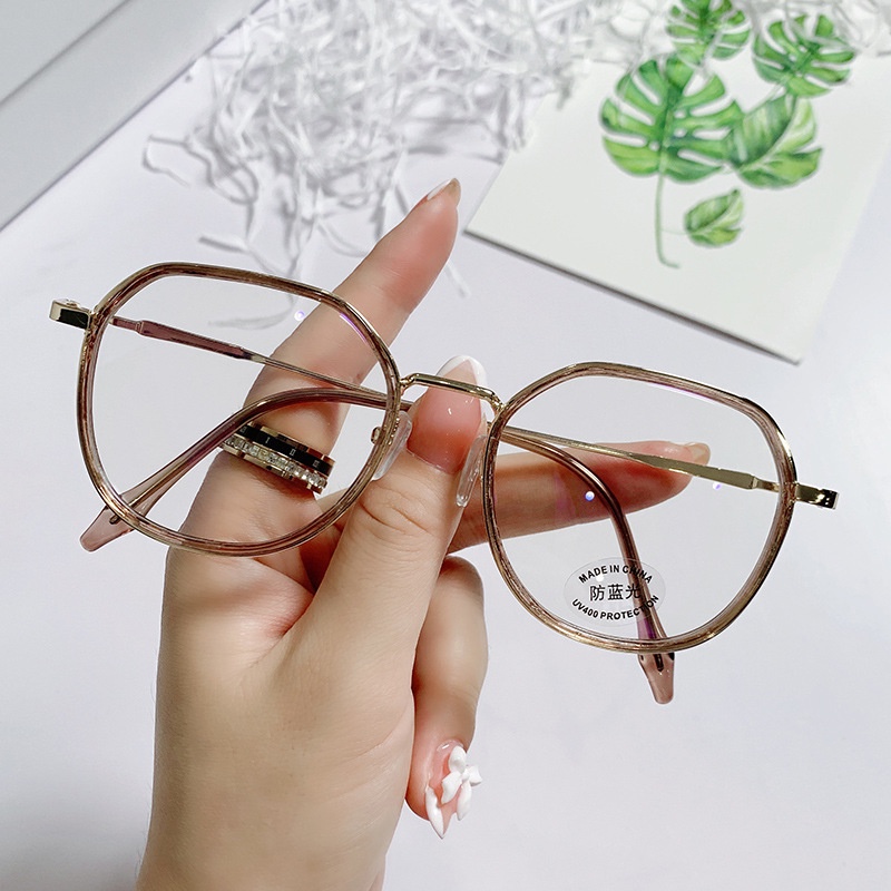 Kính chống bức xạ thời trang của phụ nữ chống ánh sáng xanh khung kim loại kính máy tính điện thoại