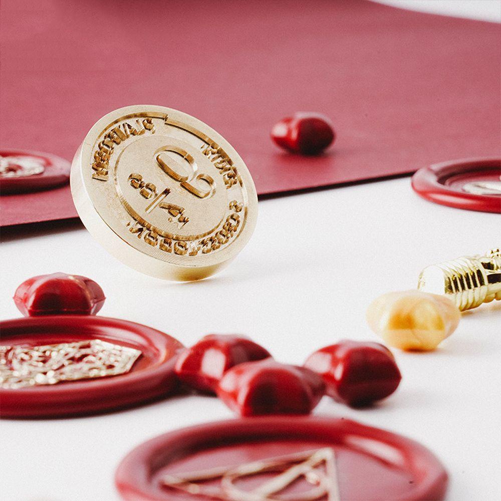 Dụng Cụ Đóng Dấu Sáp Niêm Phong Thiệp Mời Đám Cưới Đầu Đồng 3CM