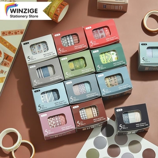 5 Cuộn Băng Keo Giấy Winzige In Họa Tiết Đáng Yêu Để Trang Trí