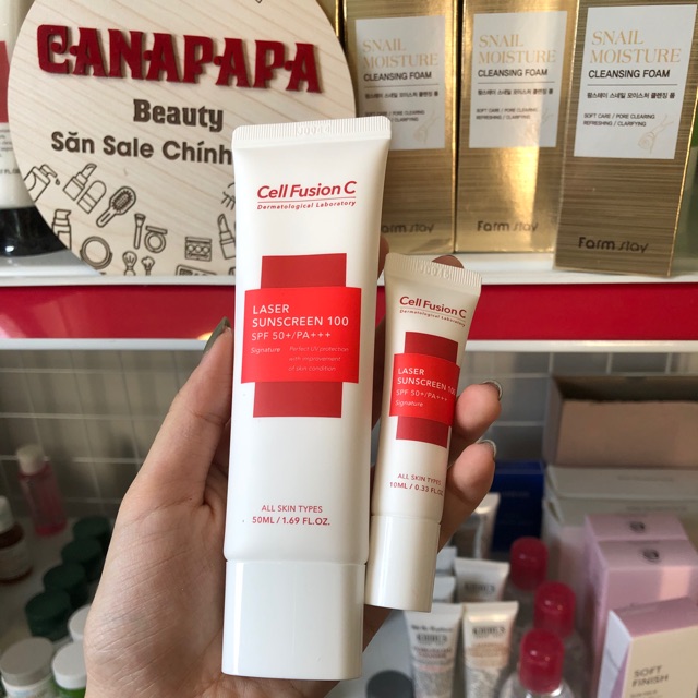 Kem chống nắng Cell Fusion C đỏ mẫu mới