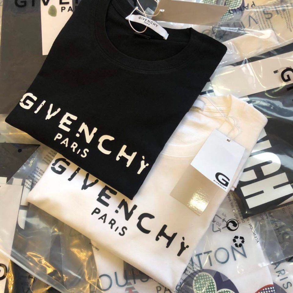 Áo Thun Cotton Cổ Tròn Dáng Rộng In Chữ GIVENCHY Đơn Giản Dễ Phối Đồ Size S-5XL