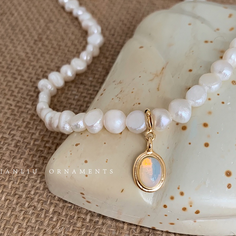 Vòng cổ Mặt Ngọc Trai Sang Trọng Phong Cách Harajuku