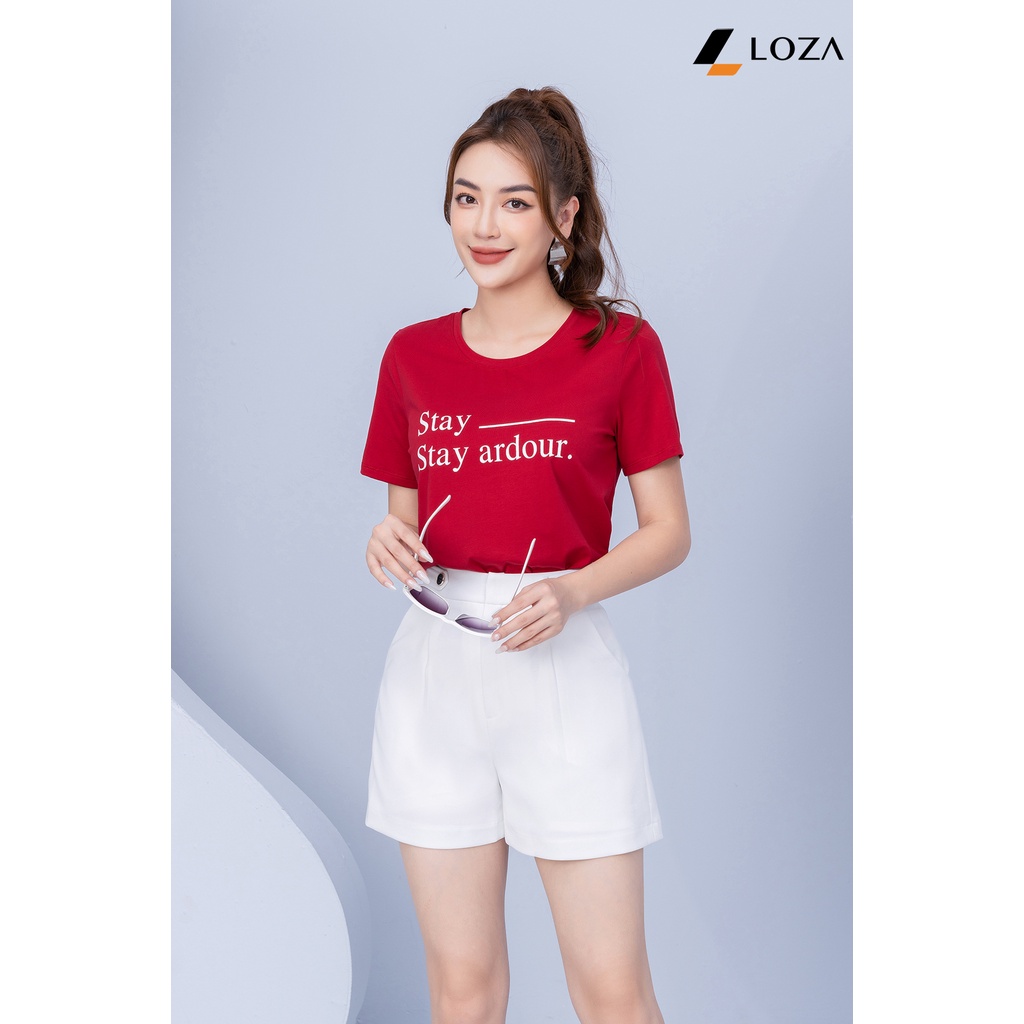 Áo phông in chữ Stay Ardour chất liệu Cotton Compact form vừa LOZA - PT702116