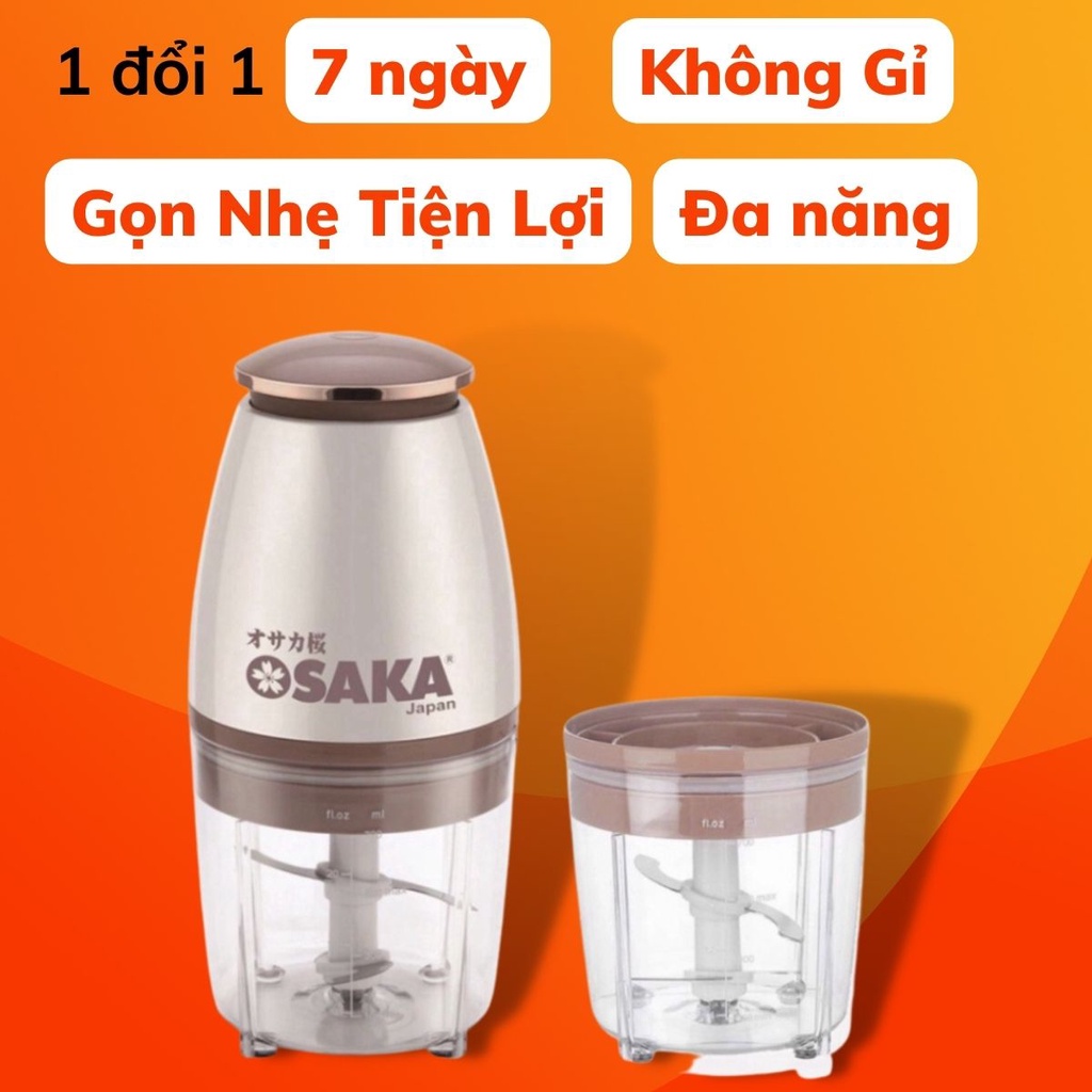 Máy Xay Mini Cầm Tay Xay Đồ Ăn Dặm Cho Bé Chính Hãng Osaka Lưỡi Dao Siêu Bén Tiện Lợi Không Gỉ Angola_shop
