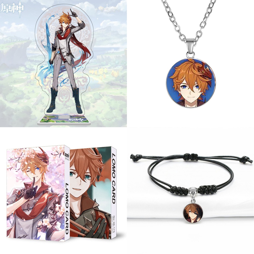 (ngẫu nhiên) COMBO 4 món nhân vật CHILDE game GENSHIN IMPACT standee lomo dây chuyền vòng tay anime chibi