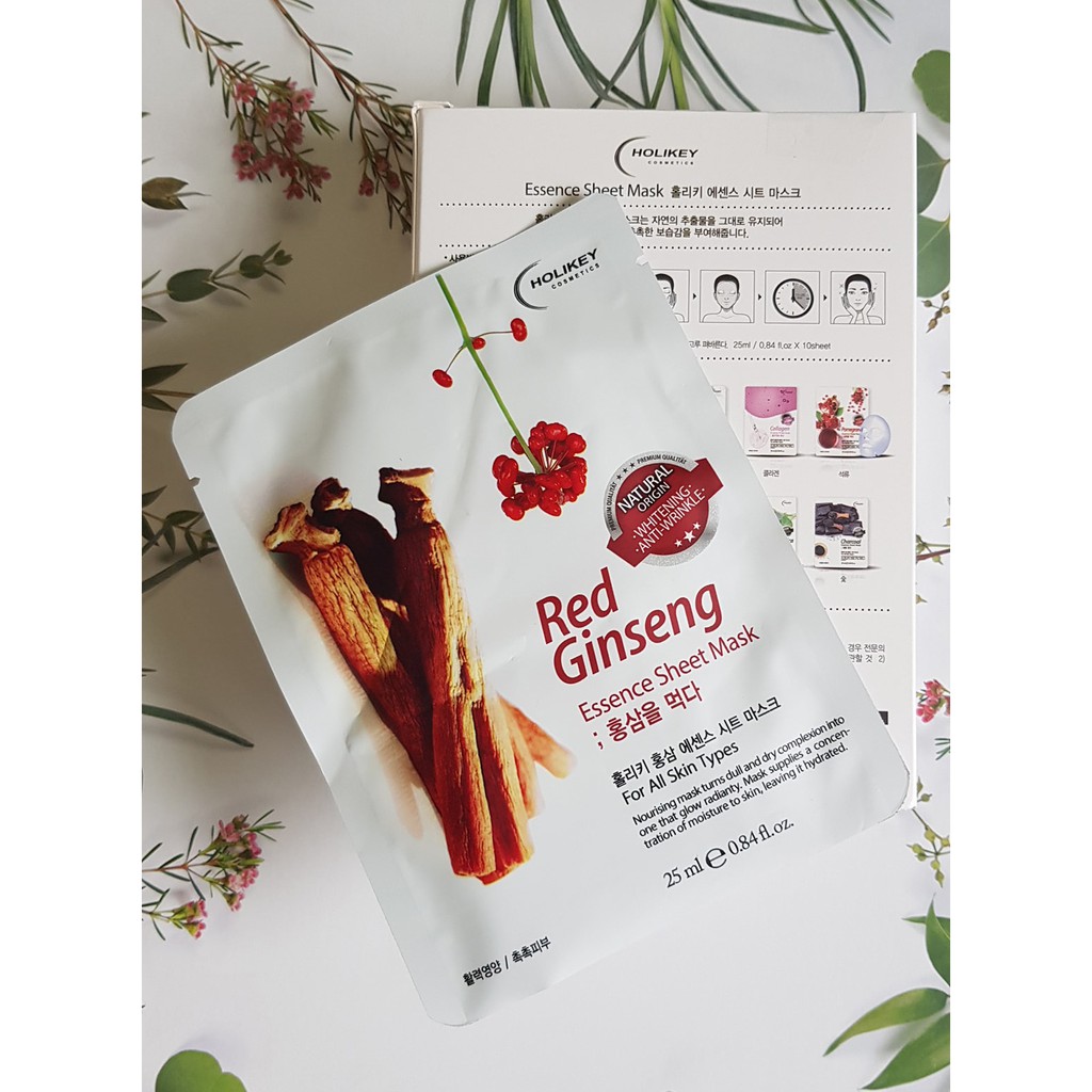 Mặt Nạ Holikey Red Ginseng Essence Sheet Mask Nhân Sâm Đỏ 25ml