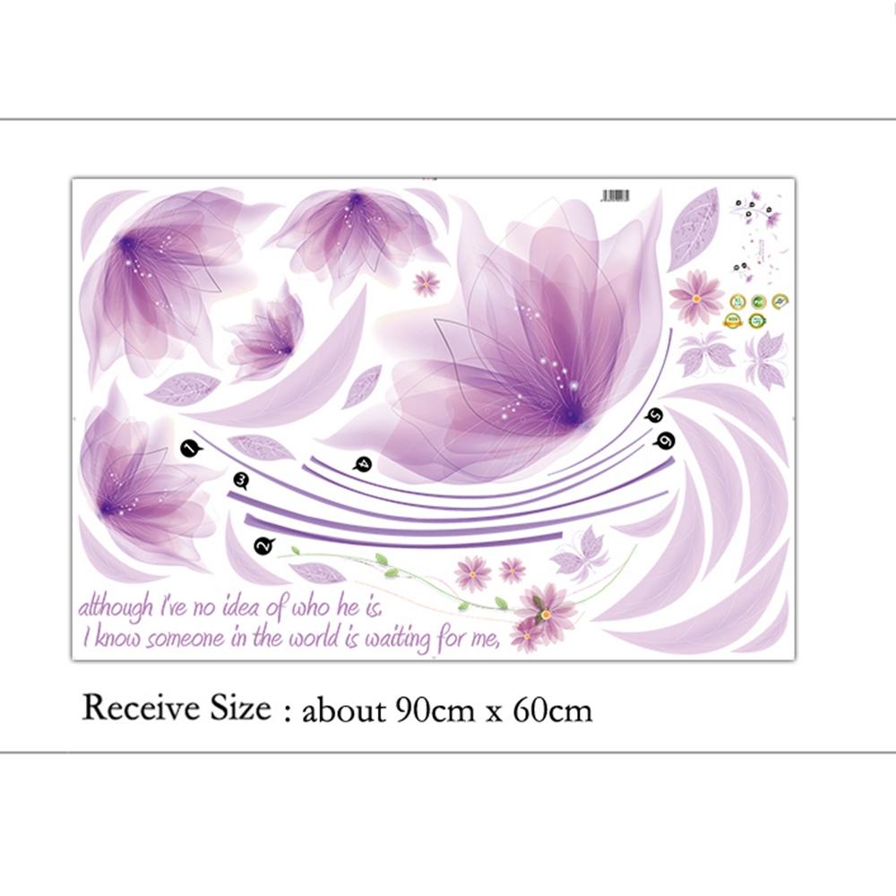 Giấy Dán Tường Hình Hoa Tím Chống Thấm Nước Trang Trí Phòng Khách / Phòng Ngủ