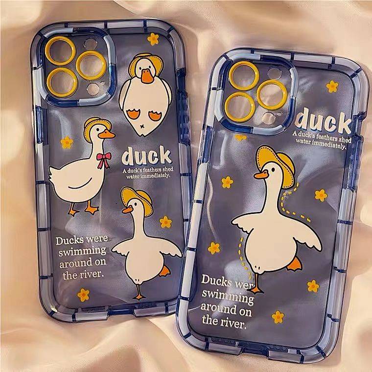 Ốp điện thoại silicone hình vịt viền dạ quang dễ thương thích hợp cho Apple  Iphone 14 13 12 11 Pro max 7 8 plus x xs xr xsmax