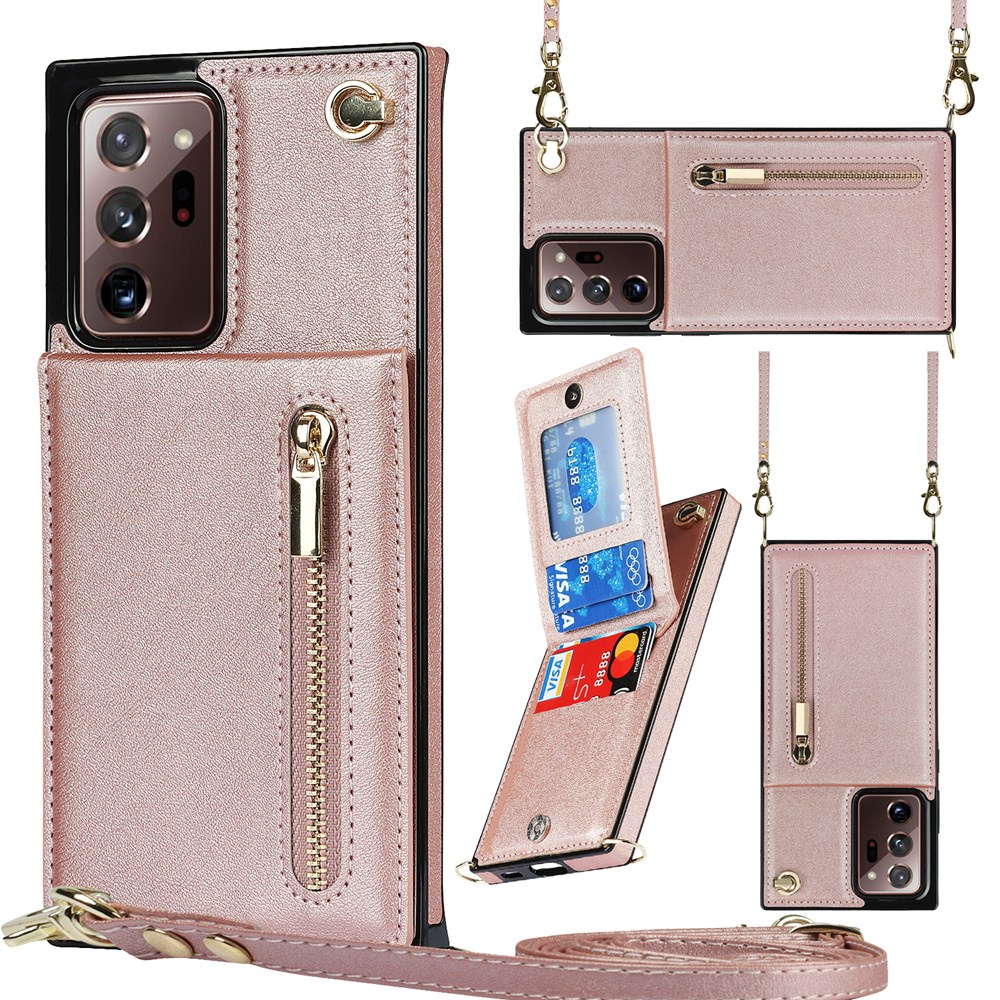 Ốp điện thoại da dạng ví đựng thẻ có khóa kéo cho Samsung Galaxy Note 9/Note 10/Note 10 Plus/Note 20 20 Ultra