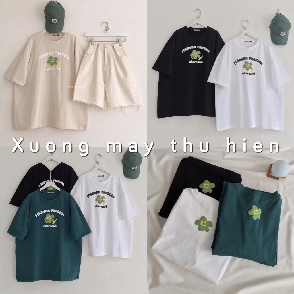 Áo thun hoa FOEVER tay lỡ form rộng nhiều màu dễ phối đồ/ Áo phông bigsize mặc 4 mùa trẻ trung năng động_xuongmaythuhien
