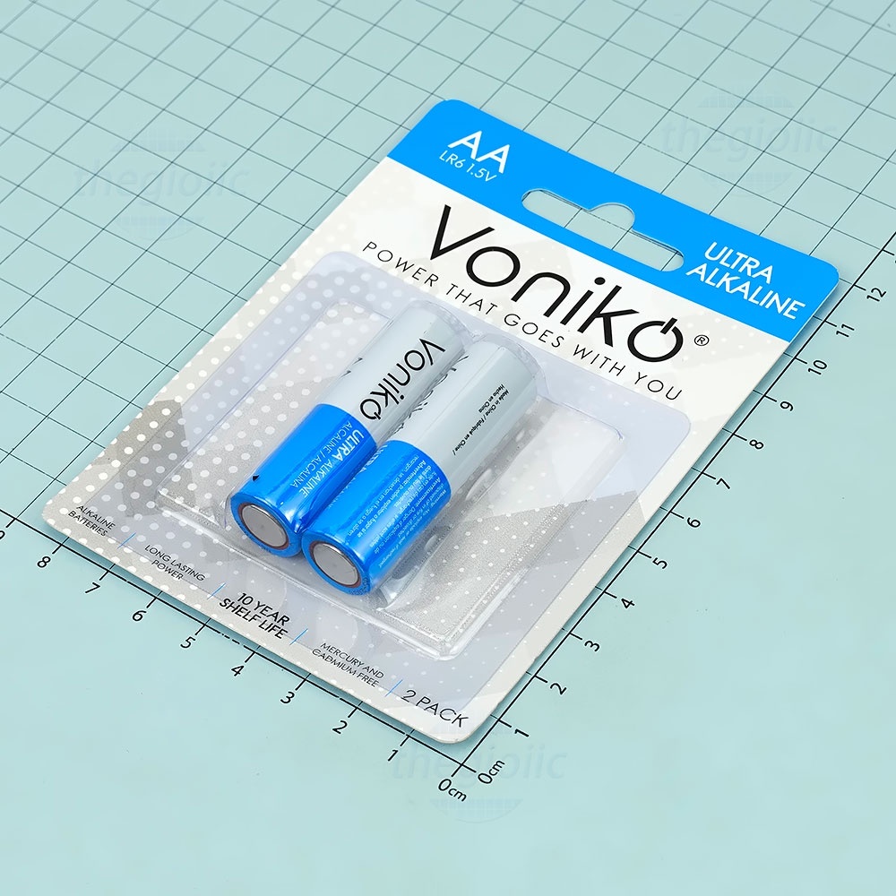 Pin AA Voniko Alkaline, Super Alkaline chính hãng nhập khẩu Mỹ 1.5V - Vỉ 2 viên