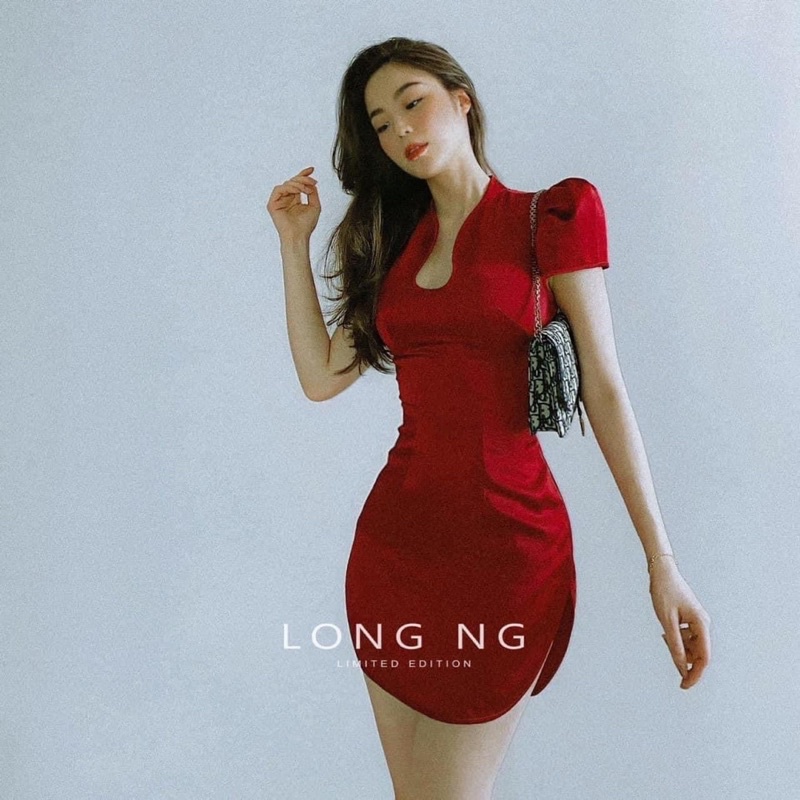 ĐẦM SƯỜN SÁM LỤA XẺ 2 BÊN GỢI CẢM SANG CHẢNH (TẶNG TAG HOA CÀI ÁO)