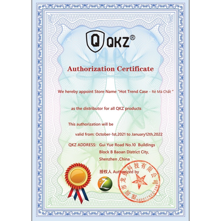 Tai nghe có Mic QKZ VK4 Dây Rời 1.2M Jack 3.5 Thích Hợp Nghe Nhạc Chơi Game Pubg FF Liên Quân Cho Điện Thoại