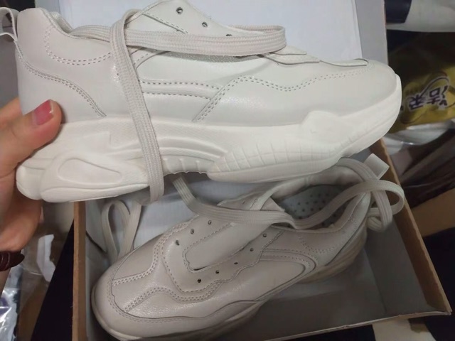 G053 [Sẵn trắng 37] (có video cận cảnh) Giày Ulzzang thể thao nữ tăng chiều cao phong cách vintage