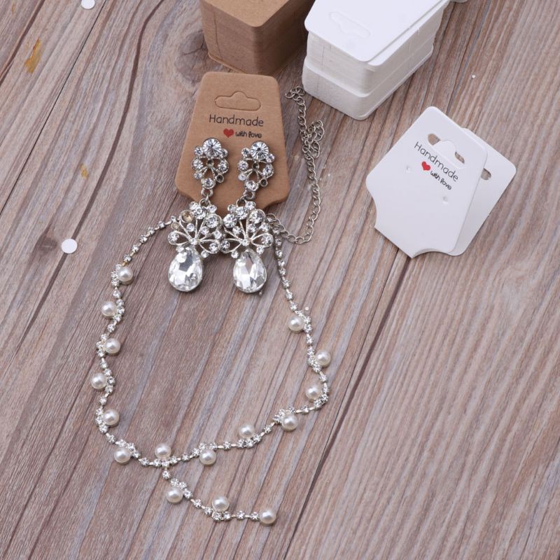 Set 100 Thẻ Giấy Kraft Dùng Để Trưng Bày Trang Sức Tiện Dụng