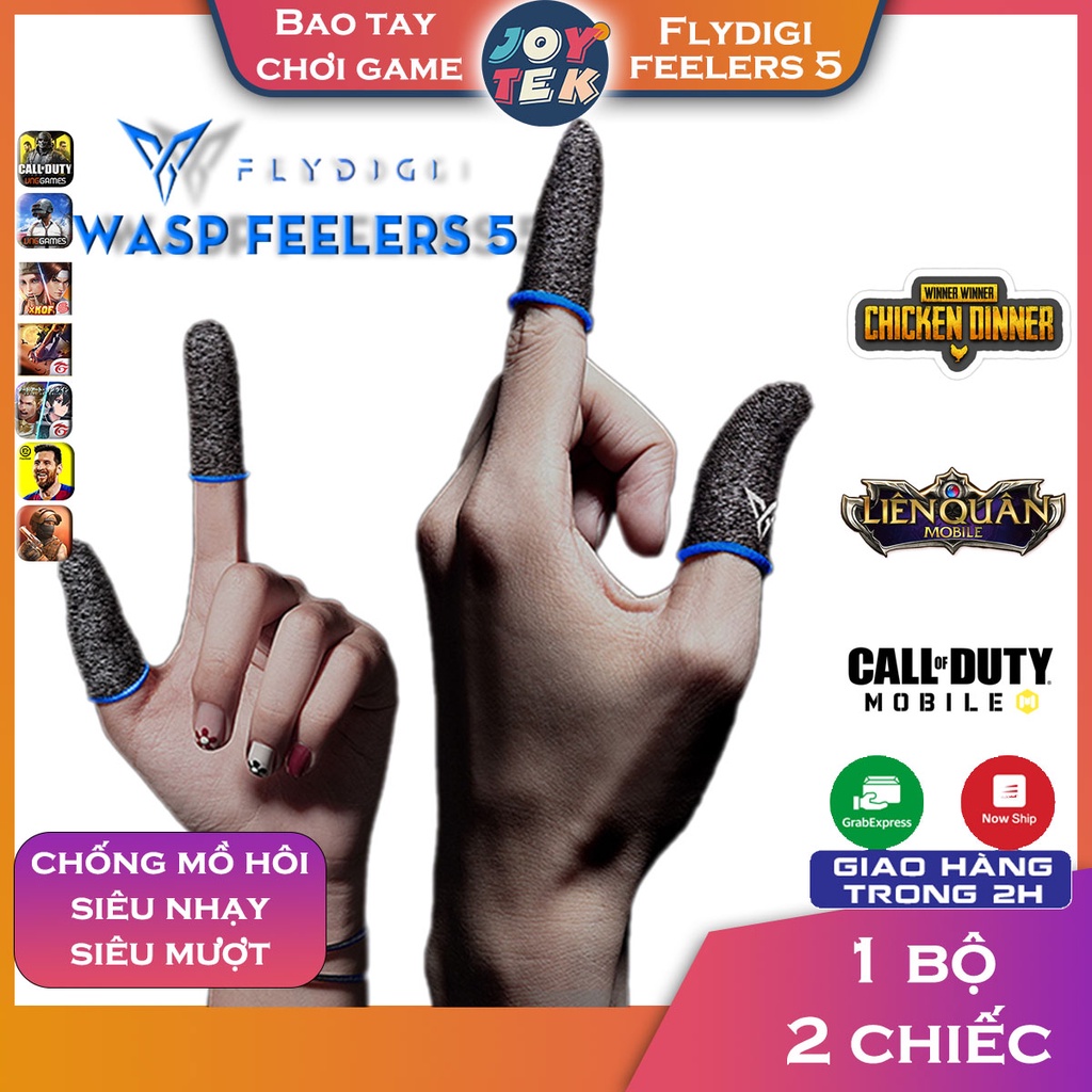 Flydigi wasp feelers 5 | Găng tay chơi game, bao tay chơi game pubg ff chống mồ hôi tay siêu nhạy giá rẻ 2 ngón